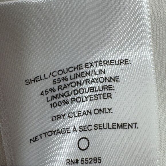 Express Midi Striped Cuffed Linen Blend Dress Shorts Grey White Size 0 - Picture 10 of 14